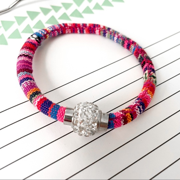 Boho Woven Colorful Magnetic Bracelet - Picture 4 of 8